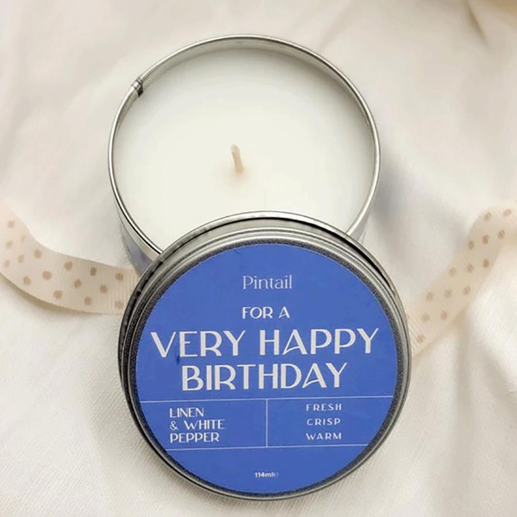 Pintail Candles Very Happy Birthday Tin Candle Extra Image 1